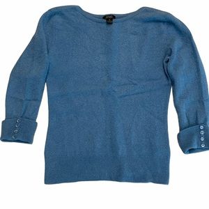 PRIVE Cashmere Blue 3/4 Length Sleeve Sweater
